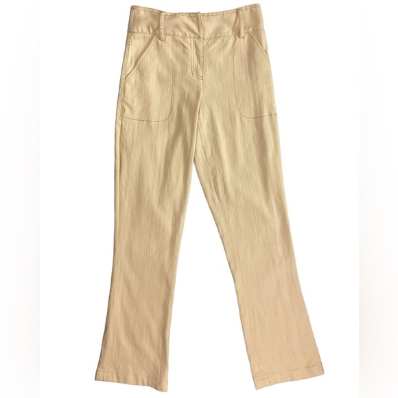 Diane Von Furstenberg Womens Size 4 High Waist Beige Flared Leg Stretch Pants - Picture 1 of 8